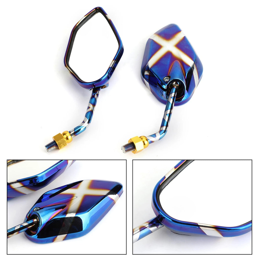 Rearview Side Mirrors 10mm M10 for Motorcycle Scooter Cruiser
