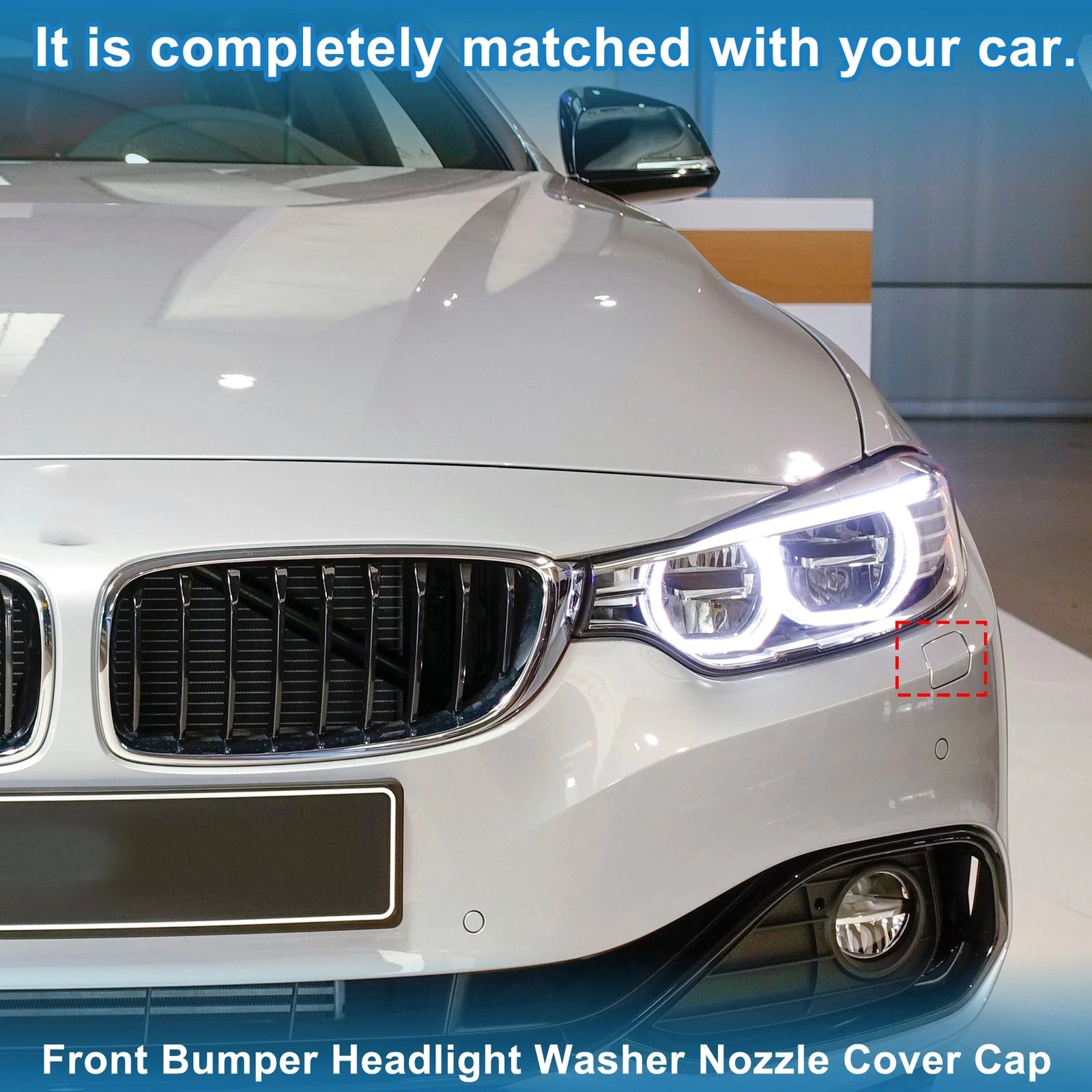 Front Left Washer Nozzle Cover Cap No. 51117363393 for BMW 428i (2014–2016) Dark Blue