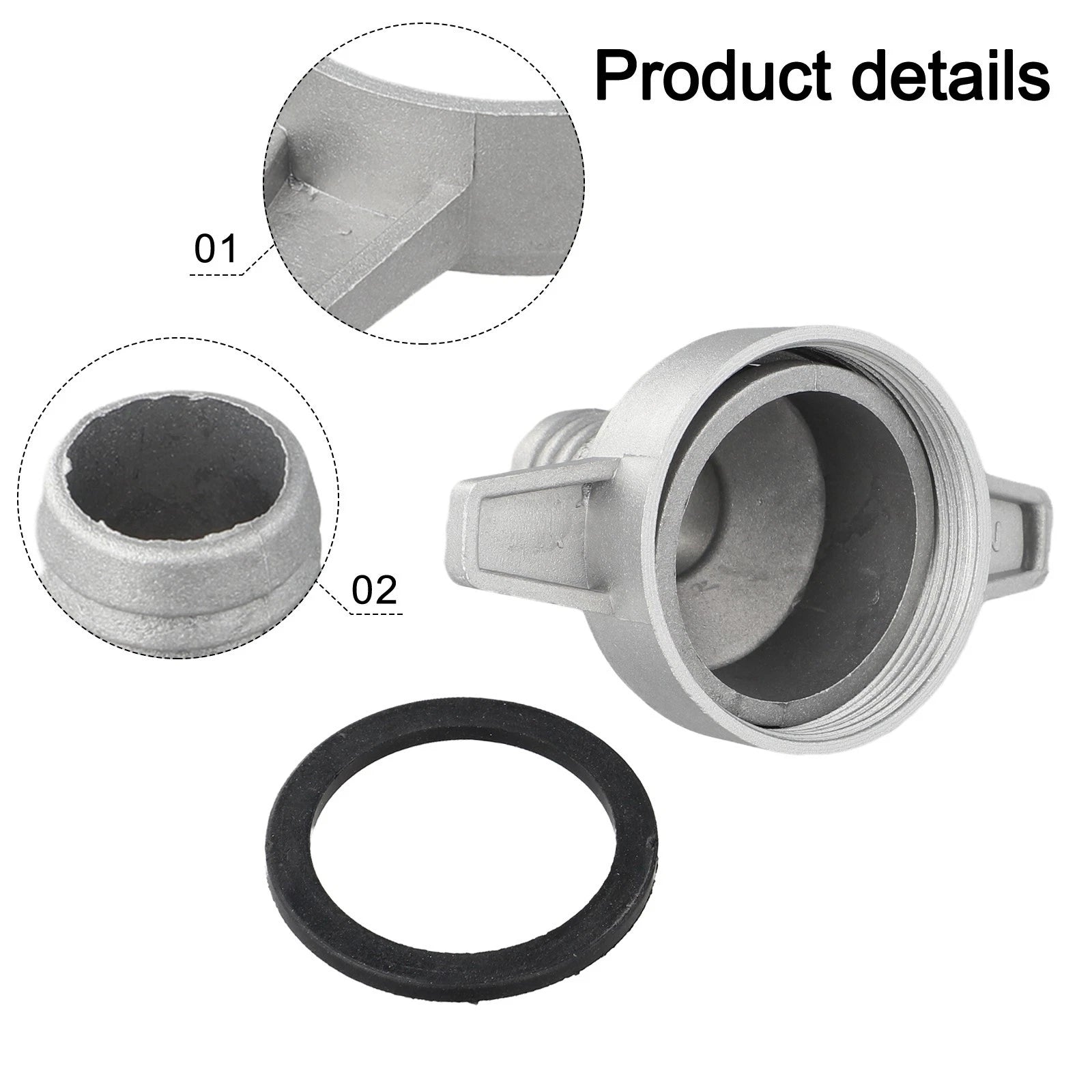 Water Pump Aluminum Pipe Connector with Rubber Gasket for 1-3 Inch Pipes