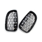 Diamond Front Kidney Grill for BMW 1 Series E81 E82 E87 E88 (2004–2013) Chrome Black