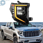 Chrome Full LED Headlight for GMC Sierra 1500 SLT/Denali (2022–2024) Right RH