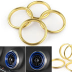 4 x Air Vent Outlet Ring Covers for Audi A3 2012-2019 Stainless Steel Yellow
