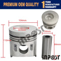 Set of 4 Pistons with Rings for Mitsubishi 4D32 4D32T, CAT E40B, E70B, E311B (104mm)