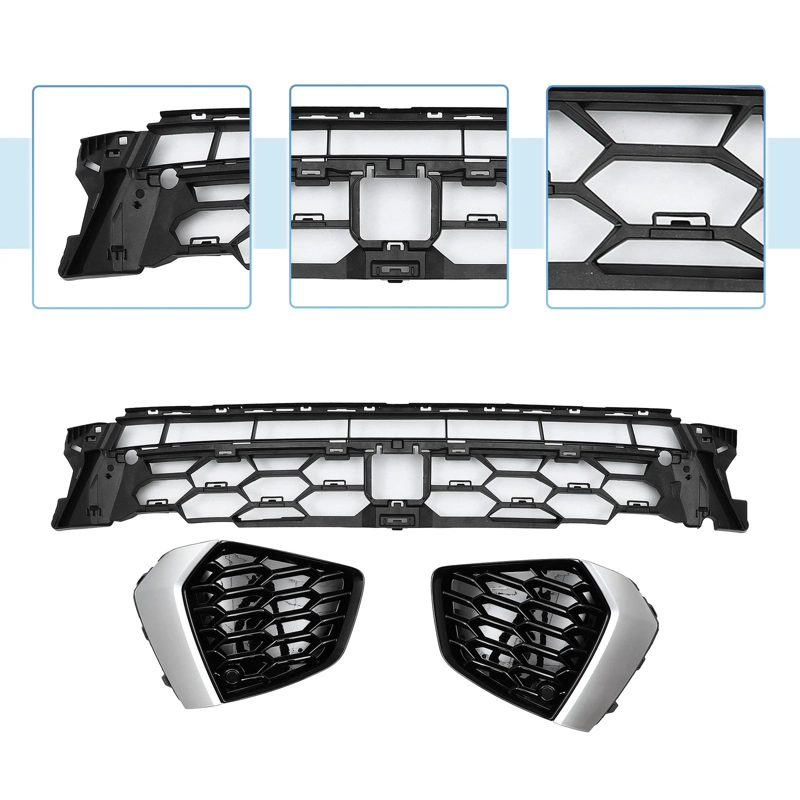 Front Lower Bumper Grille for Audi A3L (2021–2024) Black Sport Style