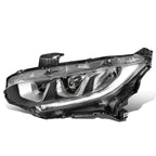 LED Tube Projector Headlight Lamp for Honda Civic (2016–2020) - Driver Side, Chrome