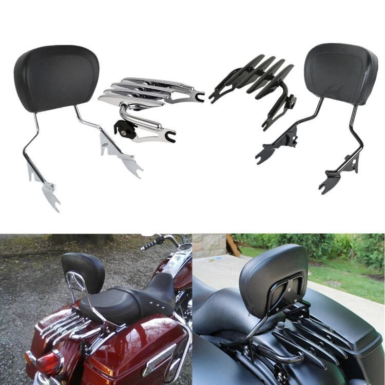 Detachable Backrest Sissy Bar/Luggage Rack for Harley Touring (2009–2025)