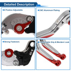 Brake Clutch Levers for Suzuki GSXR600 (2006–2025) Titanium Red End 1 Pair