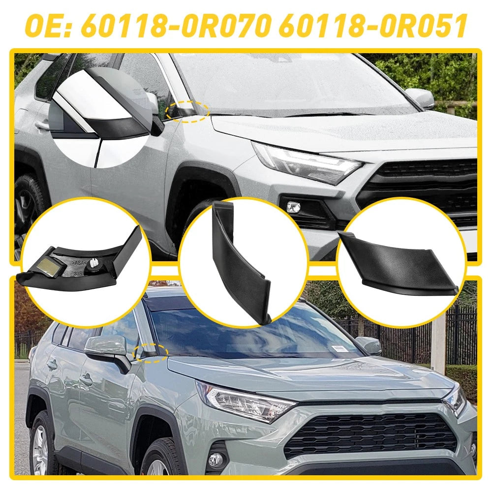 A-pillar Trim Panel Cover for Toyota RAV4 (2019â2023) Black ABS