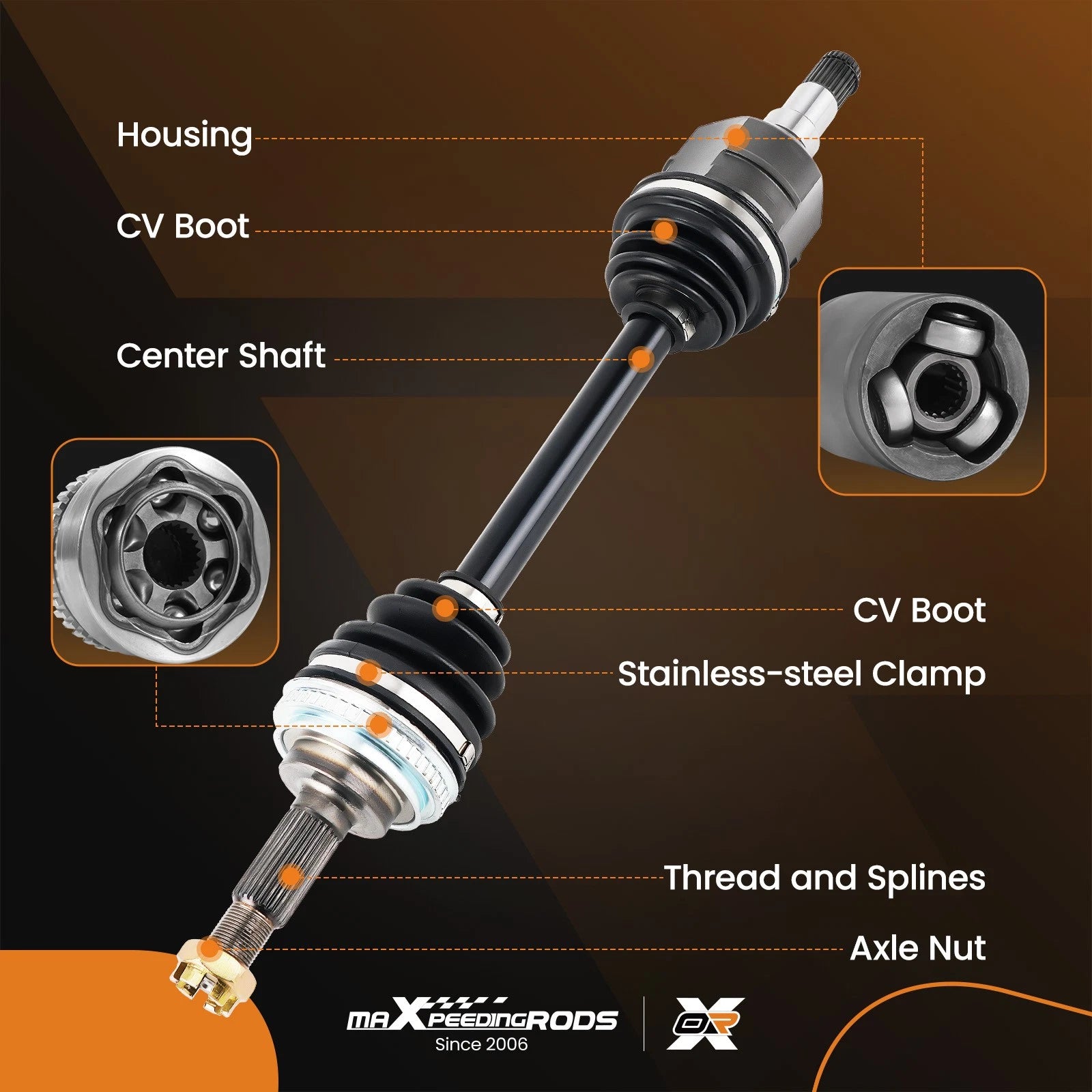 CV Axle Shaft Front Left & Right Set for Toyota Corolla (1993–2002)