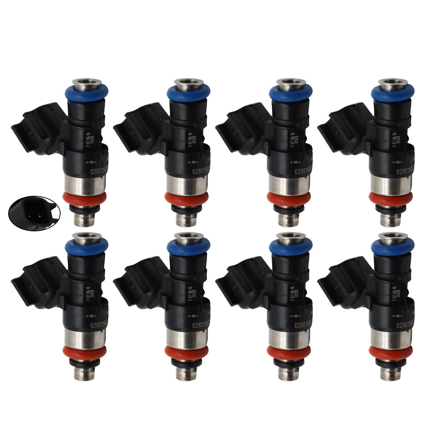 Set of 8 Fuel Injectors 42LB for Corvette LS3 L99 Camaro SS (2006–2015) 0280158051
