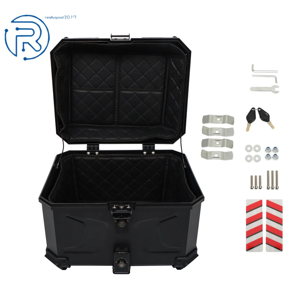 45L Waterproof Motorcycle Rear Tour Box with Security Lock Helmet Case