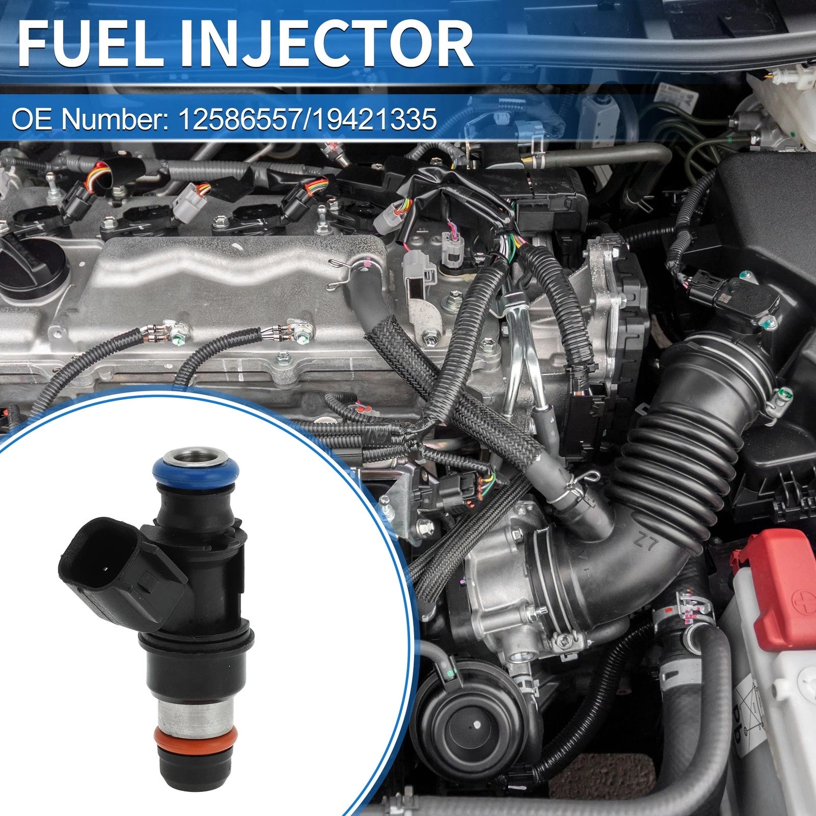 Fuel Injector No. 12586557 for Chevrolet Malibu (2004–2006) 1 Pc Black