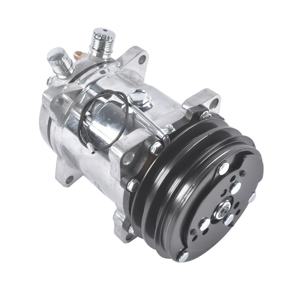 A/C Compressor for Sanden 508 Style V-Belt (12V, Chrome)