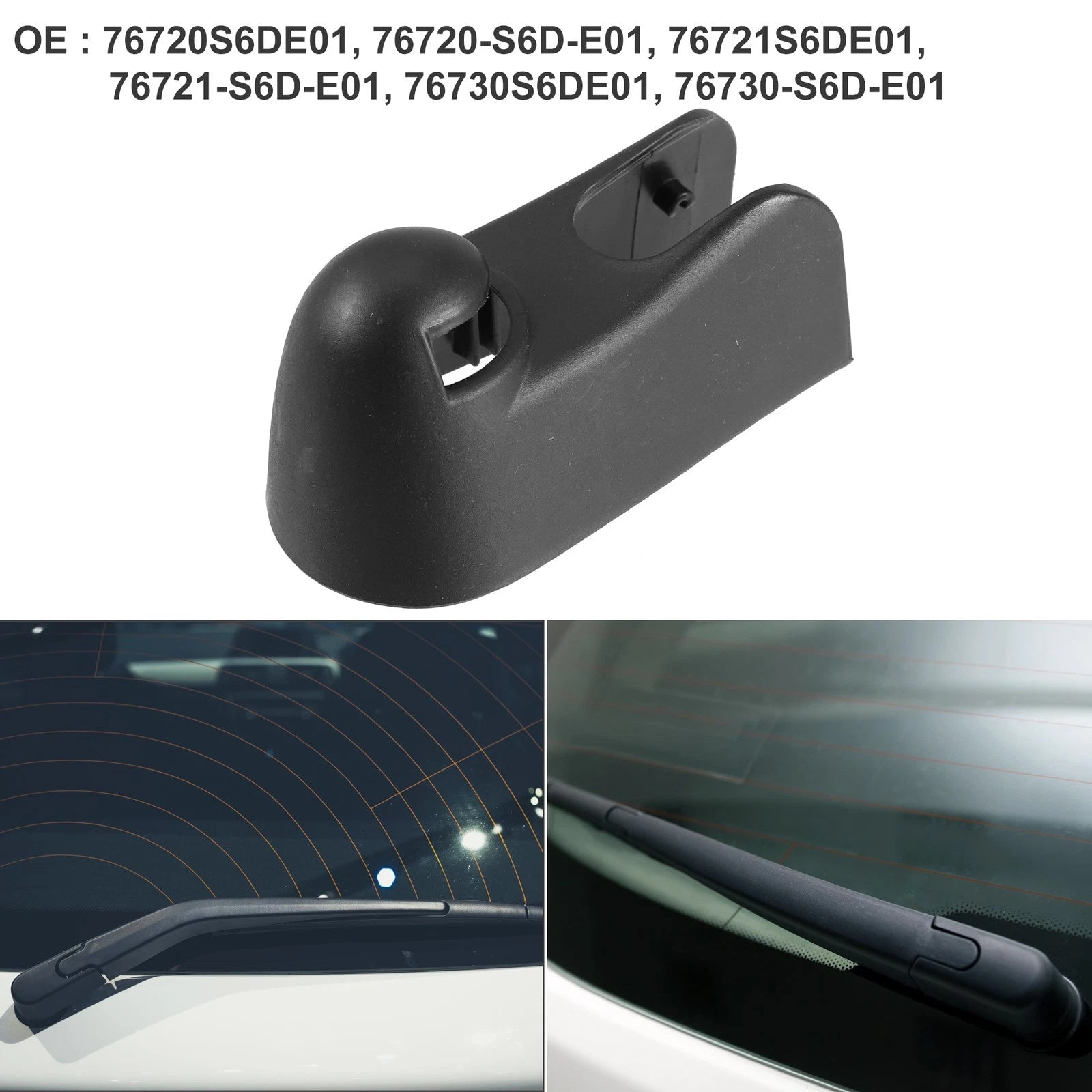 Rear Windshield Wiper Arm Cover Cap for Honda Civic (2001–2006) Black