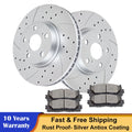 Front Drilled Rotor & Ceramic Brake Pad for Toyota RAV4 Matrix (2001–2012)