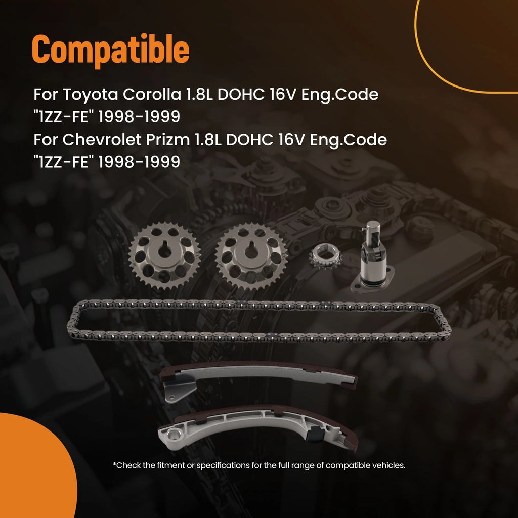 Engine Timing Chain Kit & Sprocket for Toyota Corolla/Prizm (1998–1999)