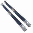 Polished 4in Steel Oval Straight w/Pads Step Nerf Bar for 2019 Ram 1500 Ext Cab