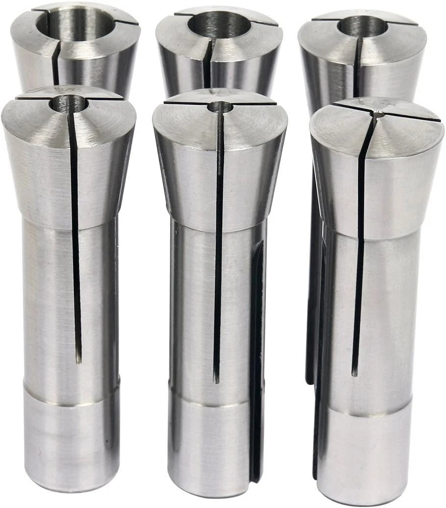 Set of 6 Precision R8 Collets for Mill Chuck Holder (1/8" - 3/4")