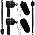 Set of 6 Steering Tie Rods Rack and Pinion Bellows for Mitsubishi Lancer (2002–2007)