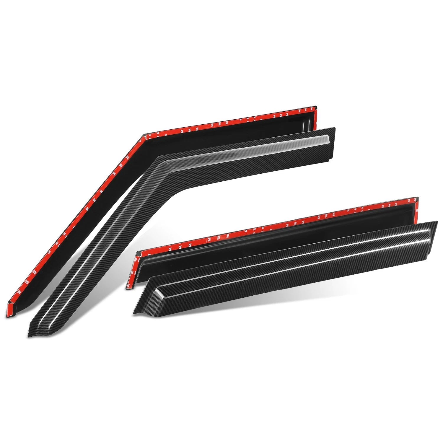 Set of 4 Window Visors for Kia Soul (2010–2013) - Glossy Black 3M Adhesive Tape