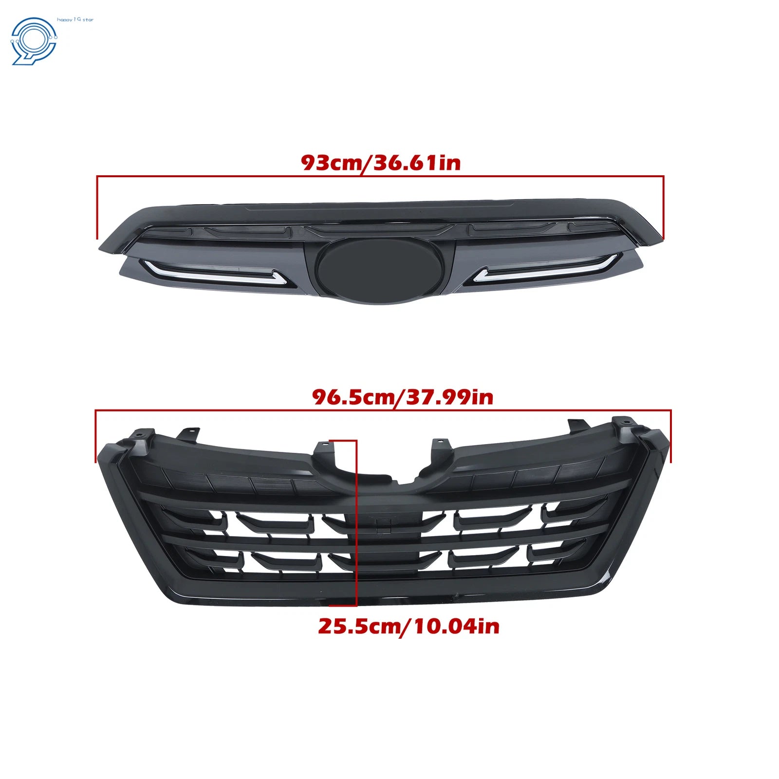 Front Bumper Upper Grille for Subaru Forester (2022-2024) Black Plastic