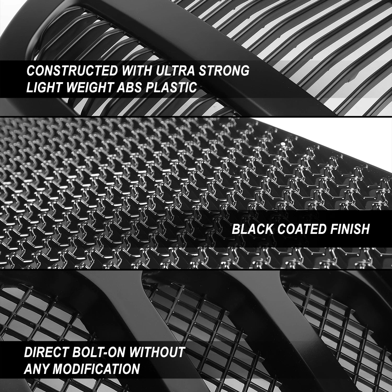 Front Bumper Grille Assembly for Acura TSX (2006–2008) Matte Black OE Style