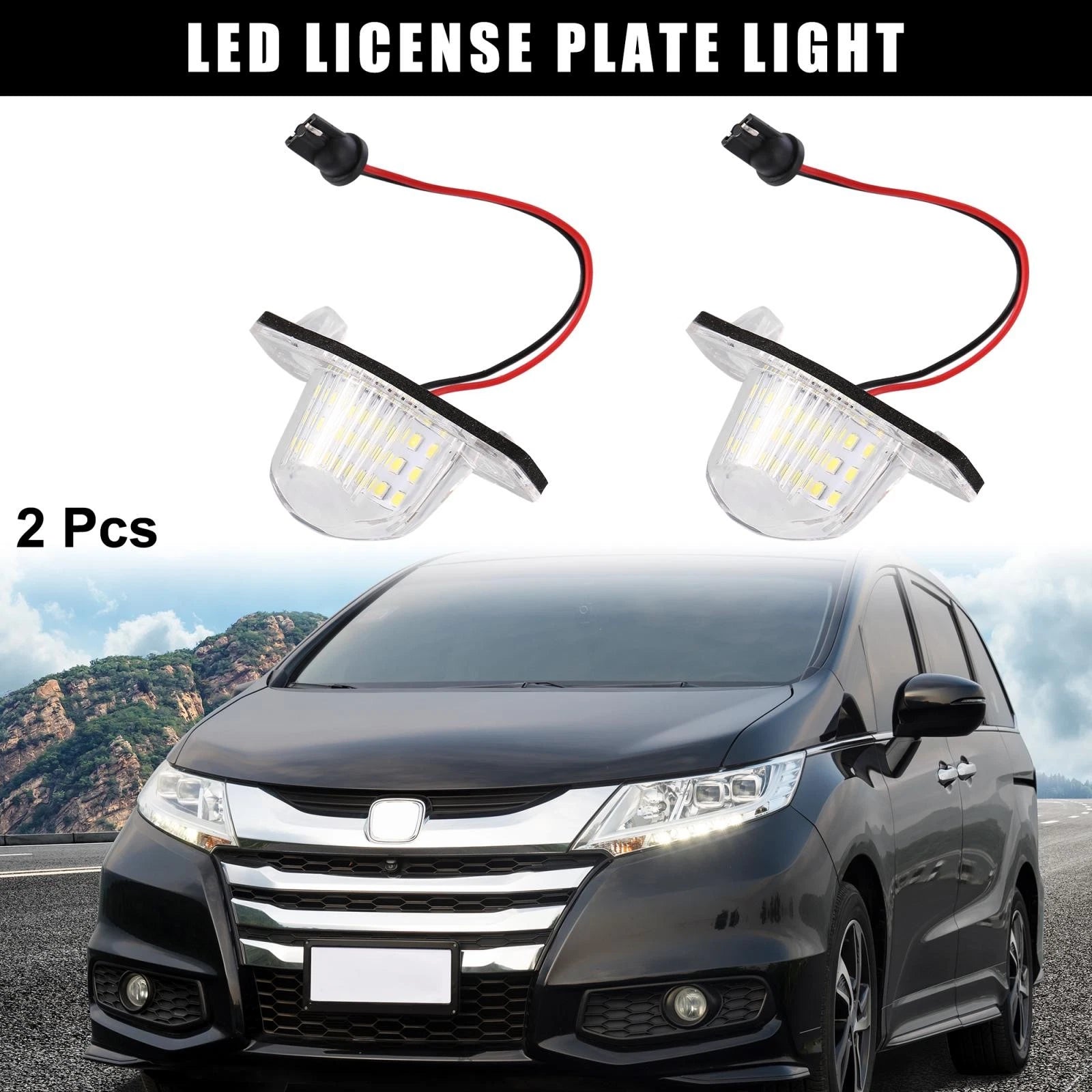 2X LED License Plate Light for Honda Odyssey CR-V (2011–2017)