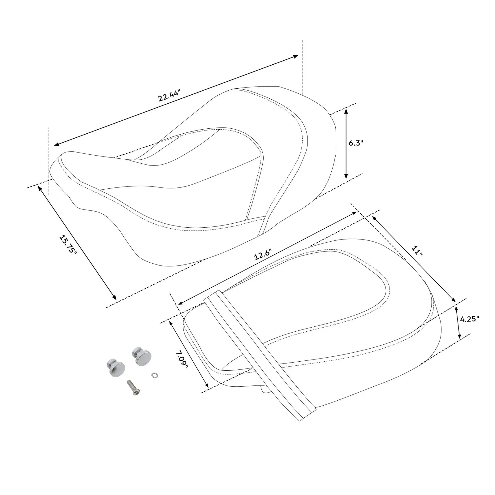Driver Passenger Gel Seat for Harley Touring CVO Road Street Glide (2009-2023)