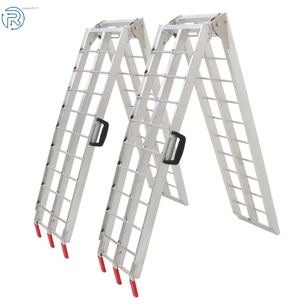2X 7.5' Aluminum Folding Loading Ramps for ATV UTV Truck Motorcycle
