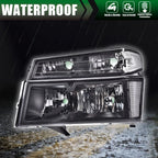 Clear Lens Black Housing Headlights for Chevy Colorado GMC Canyon (2004–2012)