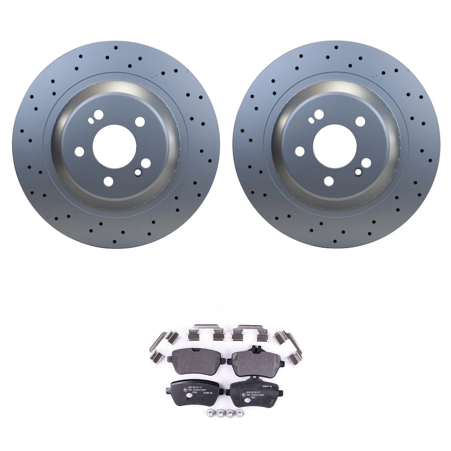 Hella Rear Rotors & Low-Met Disc Brake Pad Kit for Mercedes W222 S-Class (2014–2020)