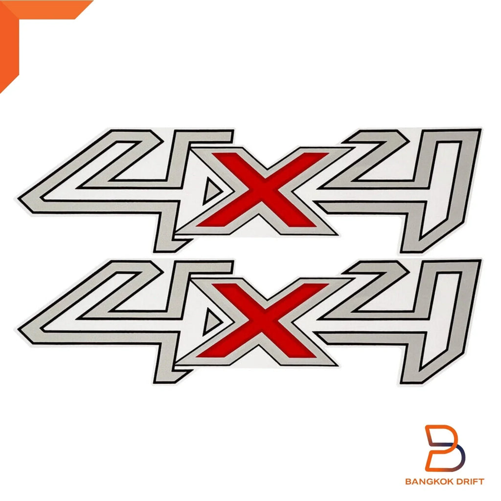 Silver 4x4 Rear Tub Side Decals for Ford Ranger PJ PK PX T6 (2006-2023)
