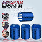 American Flag Front License Plate Valve Stem Cap Cover for Universal (-)