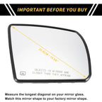 Heated Right Side Mirror Glass for Toyota Tundra (2007–2021) No. 879030C020
