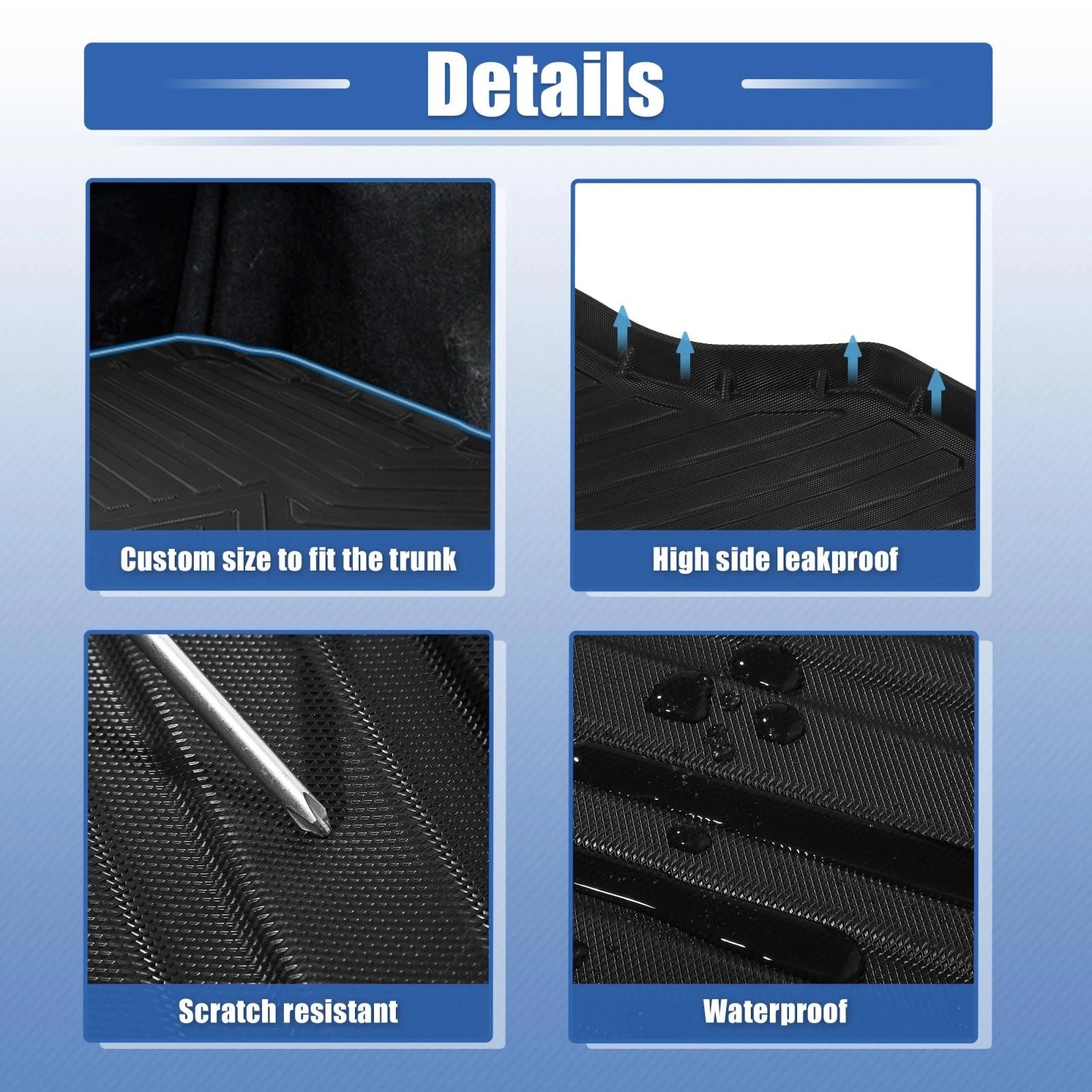 TPE Rear Cargo Liner Trunk Mat for Nissan Rogue (2014–2020)