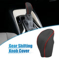 Gear Shifting Knob Cover for Nissan Rogue (2014–2016) Faux Leather Black Red