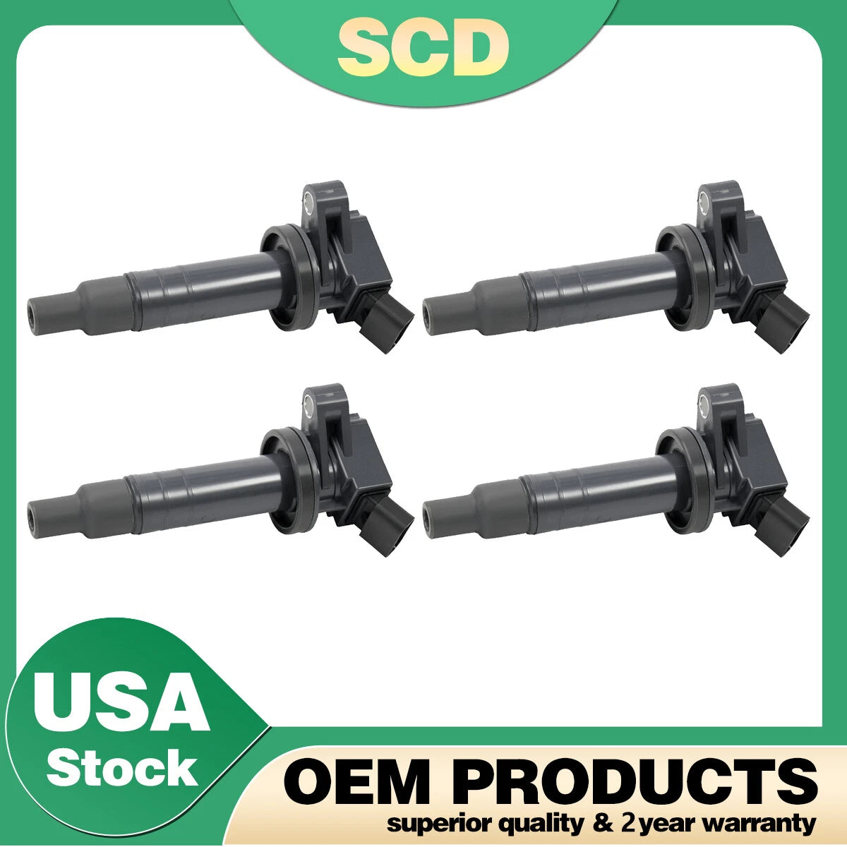 Set of 4 Ignition Coils for Toyota Corolla Celica Matrix (2000–2006) UF247 9091902239