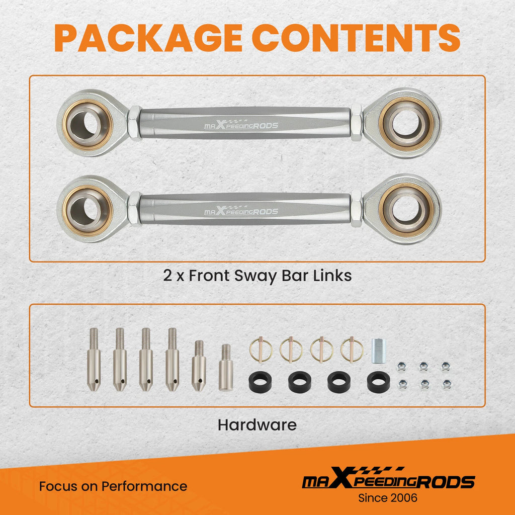 2X Front Sway Bar Links for Jeep Wrangler JK JKU JL (2007–2021)