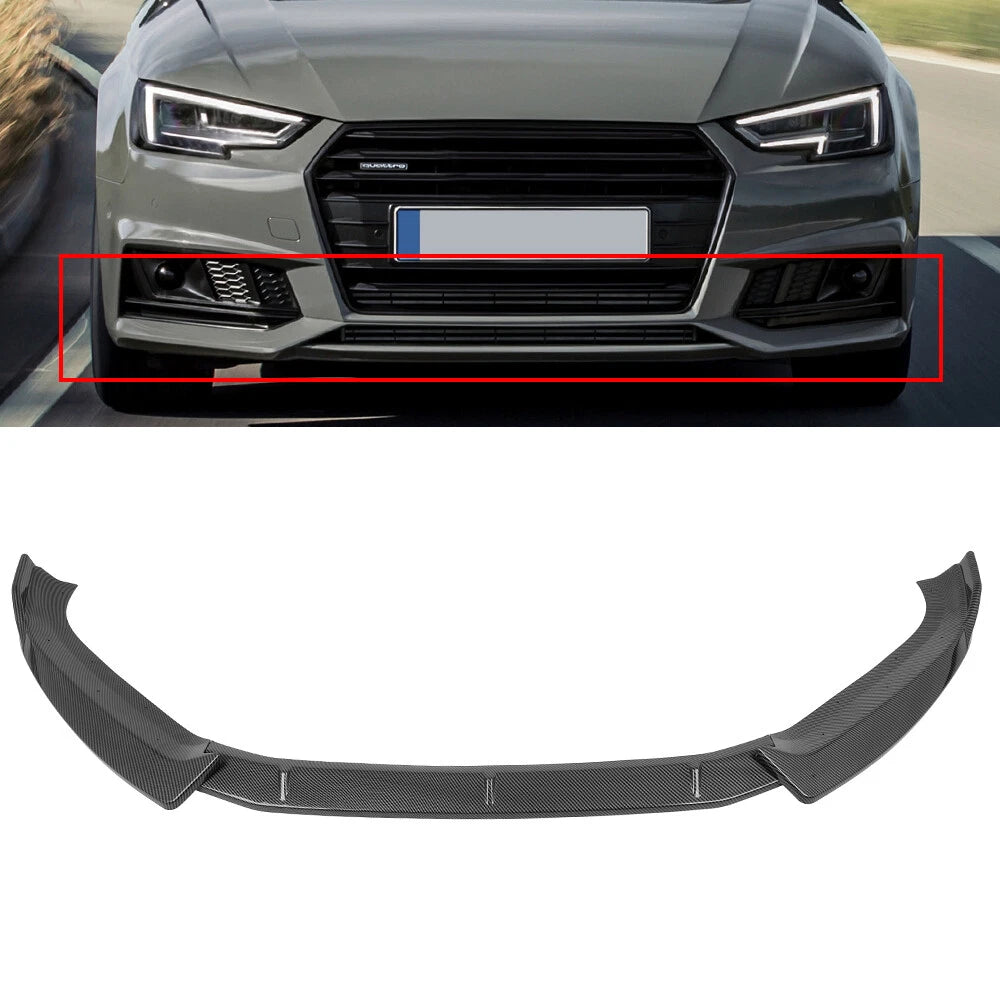 Carbon Look Front Lip Spoiler for Audi A4/S4 (2017–2019)