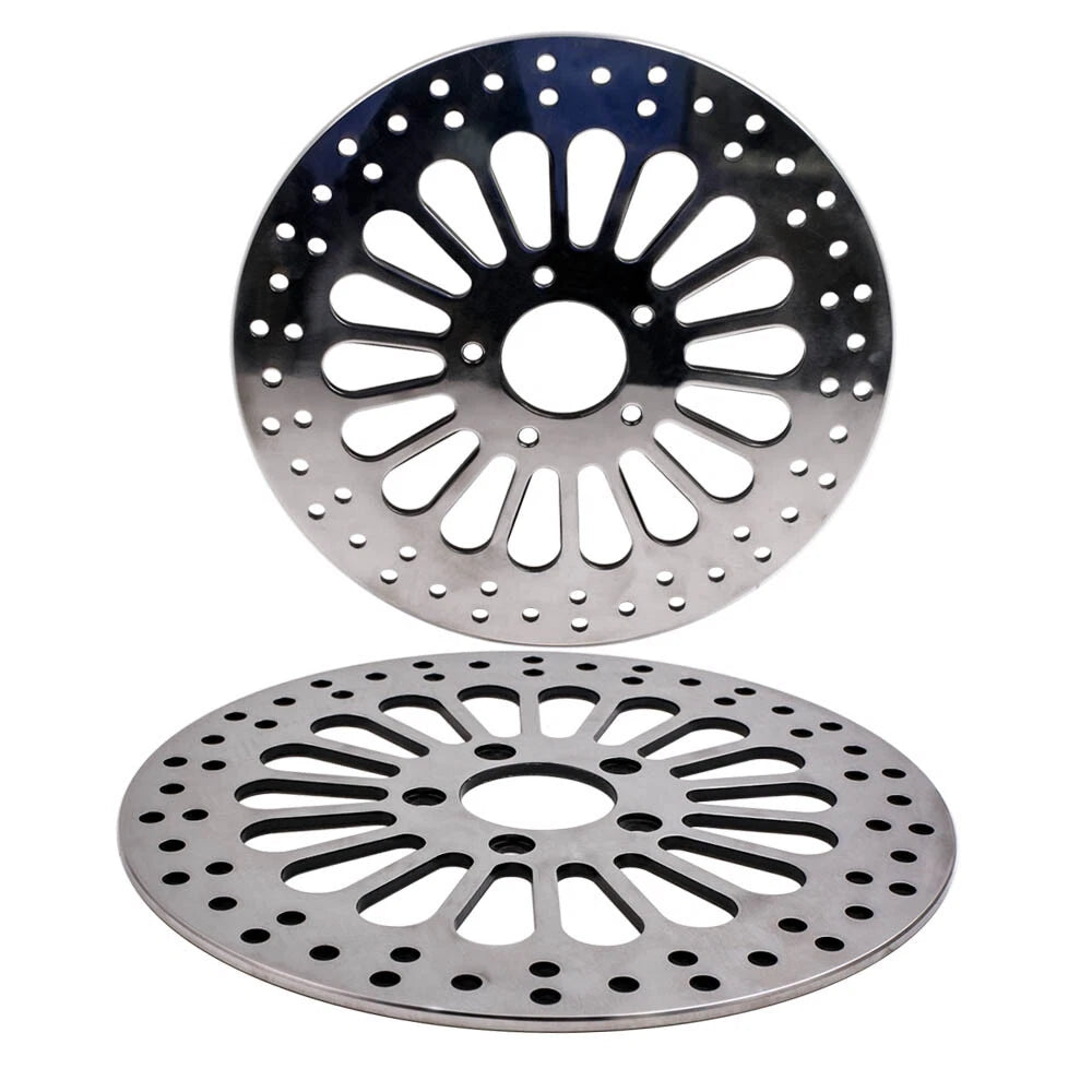 1 Pair Front Brake Rotor Disc for Harley Dyna (2007–2017) - Stainless Steel