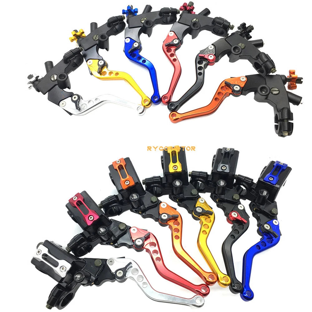 7/8" Universal CNC Motorcycle Brake Master Cylinder & Clutch Lever Set