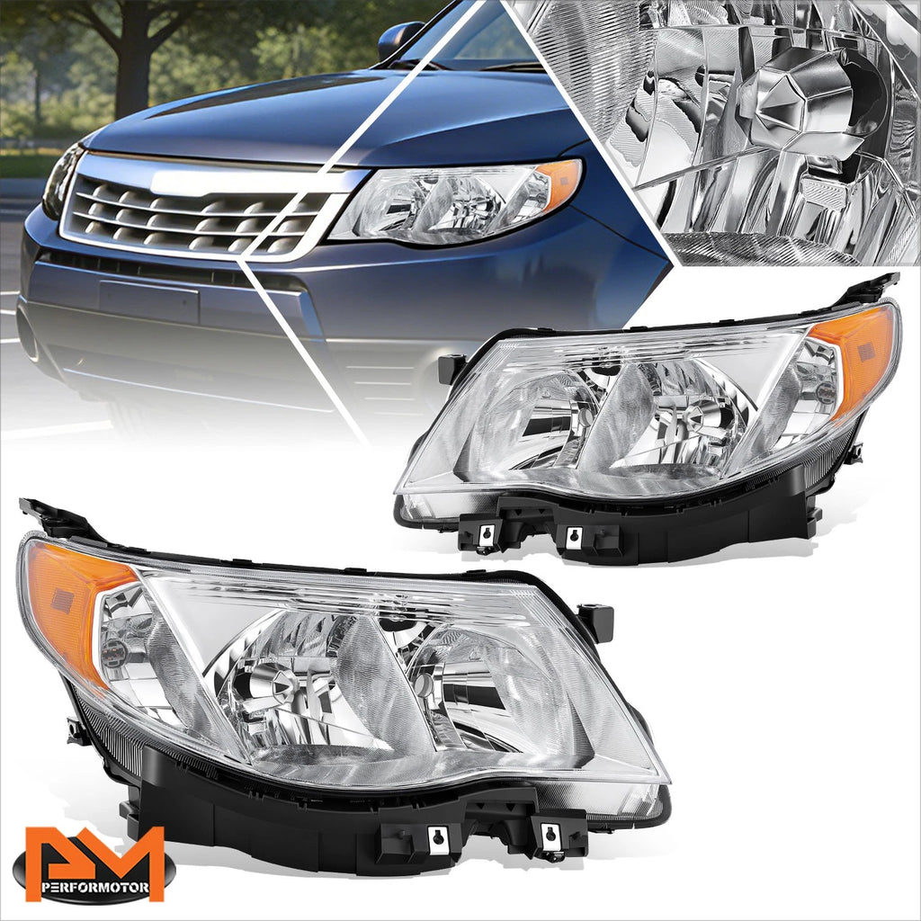 Headlight Lamp Replacement for Subaru Forester (2009–2013) Chrome Housing