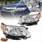 Headlight Lamp Replacement for Subaru Forester (2009–2013) Chrome Housing