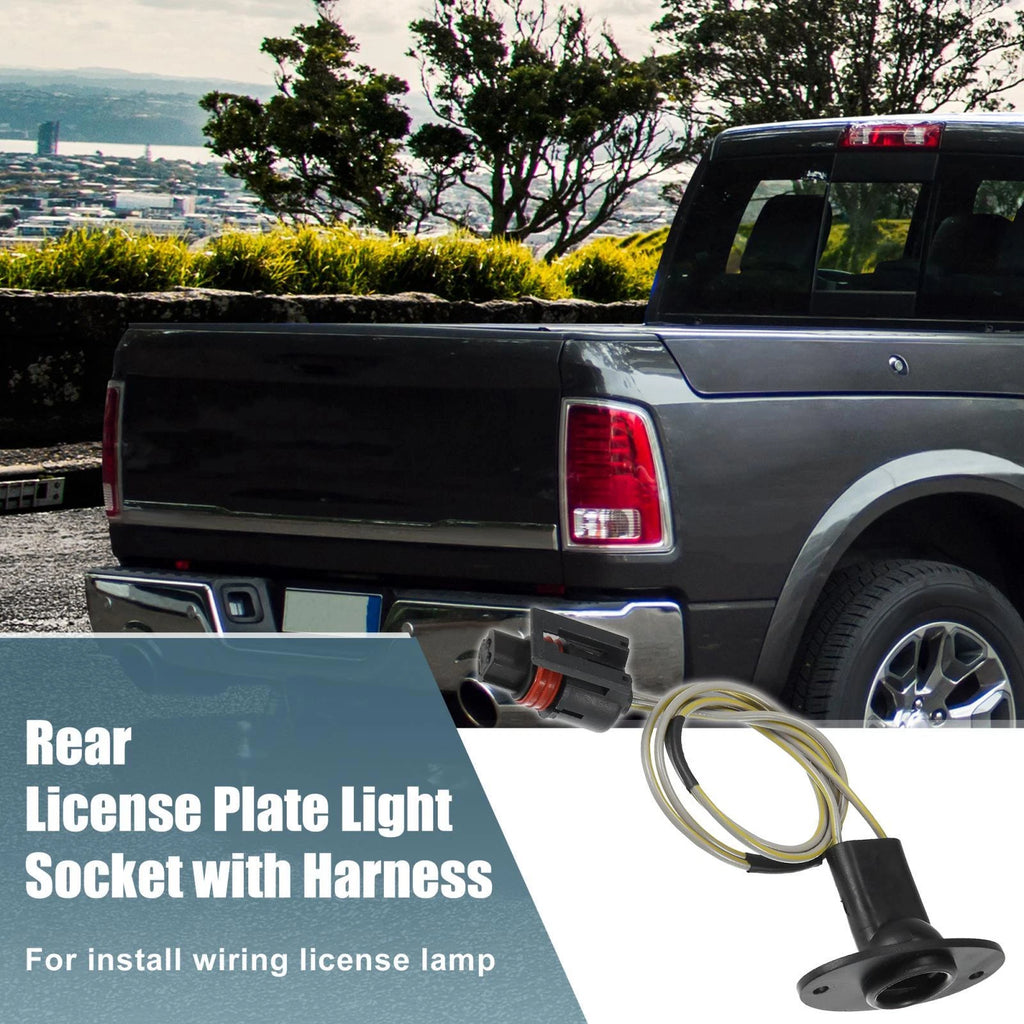 2X License Plate Light Wiring Harness Socket 5179988AB for Dodge Ram 1500 (2019–2023)