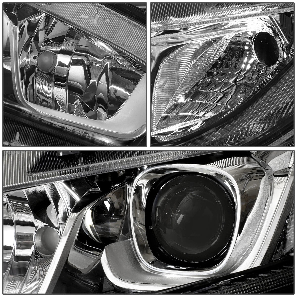 LED Tube Projector Headlight Lamp for Honda Civic (2016–2020) - Driver Side, Chrome