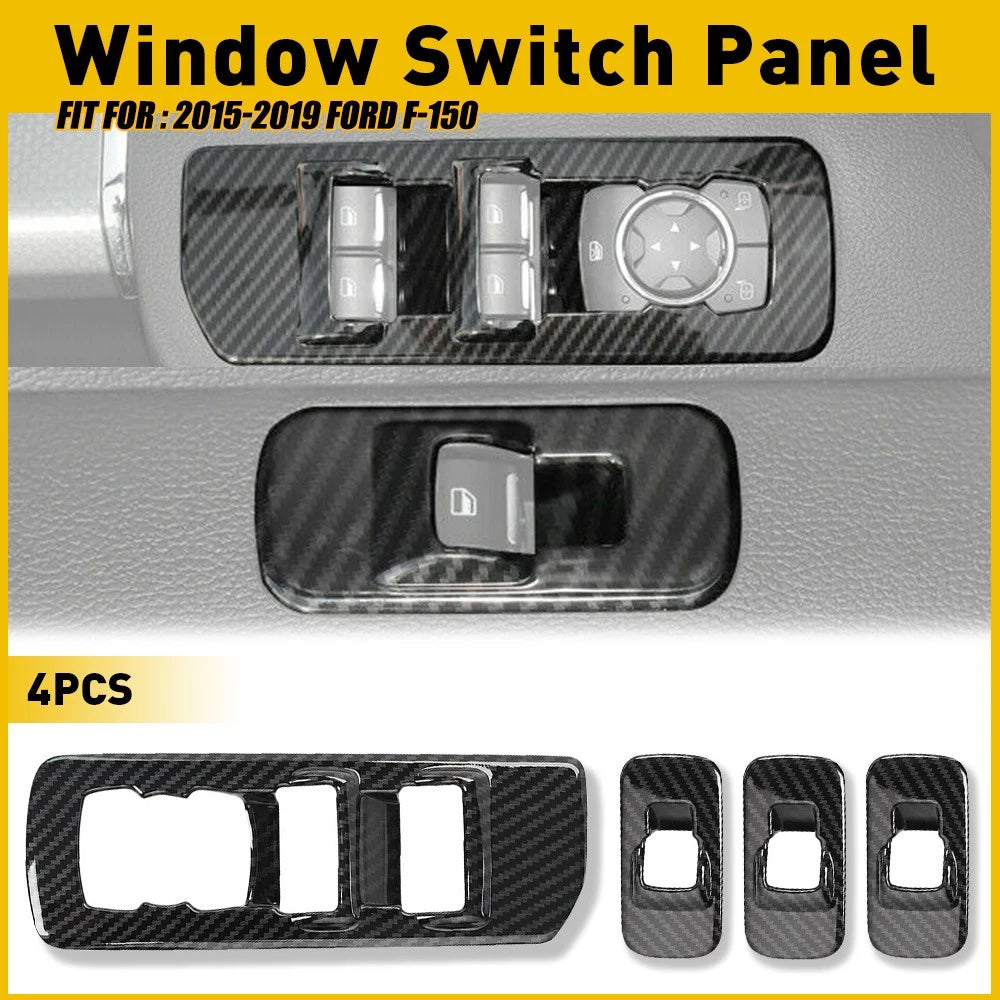 Carbon Window Lift Panel Cover for Ford F150 (2015–2023)