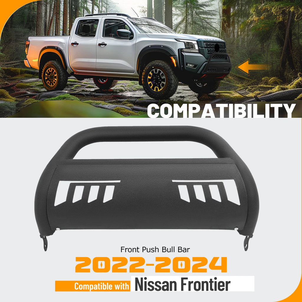 3" Bull Bar Front Bumper Grille Guard for Nissan Frontier Pickup (2022–2024)