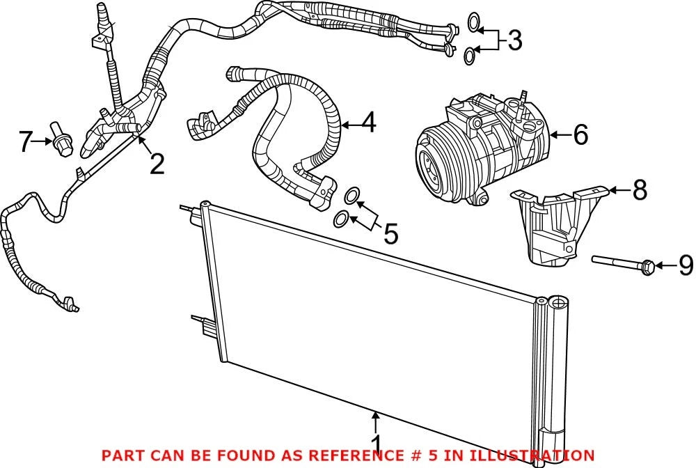 A/C Hose Assembly Seal for Dodge Ram 3500 (68142219AA)
