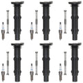 Set of 6 Denso Iridium Spark Plugs & Coil Boots for W204 C300 GLK350