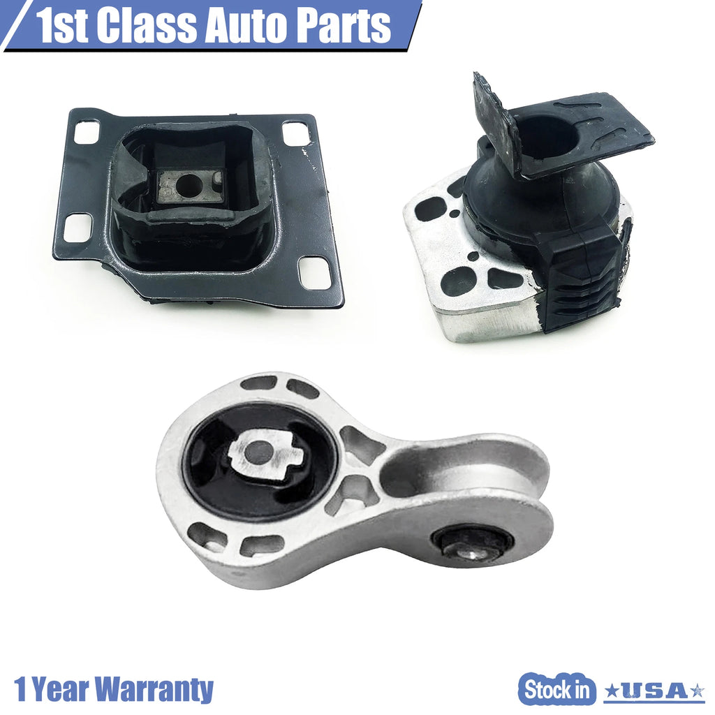 Set of 3 Engine Motor & Transmission Mounts for Ford Focus (2008–2011)